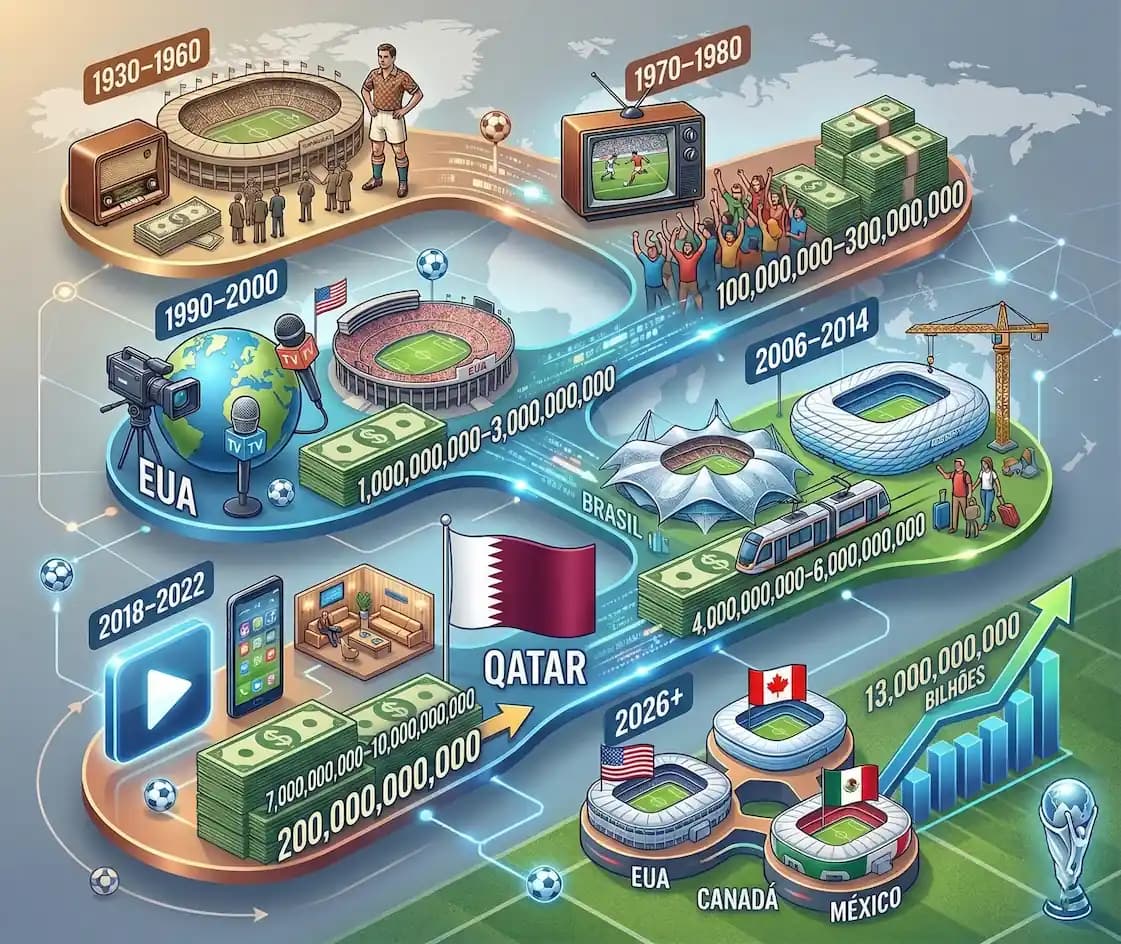 Dinheiro da Copa do Mundo ao longo dos anos
